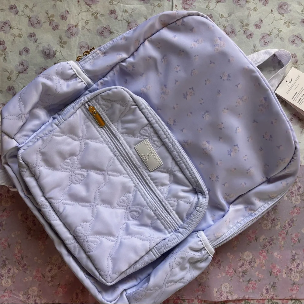 Loveshackfancy blue floral backpack